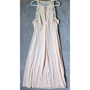 Vintage Gilead Women's Sleeveless Maxi Length Nightgown Dress Lace Accents Sz 38
